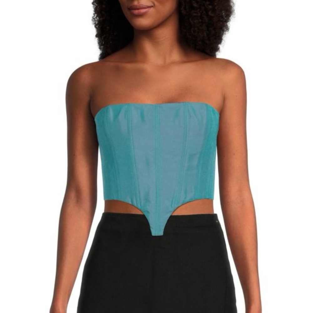 LaQuan Smith Strapless Satin Corset Size 2/S Runway Designer $1,195 Retail NWT